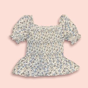 Peplum floral print blouse